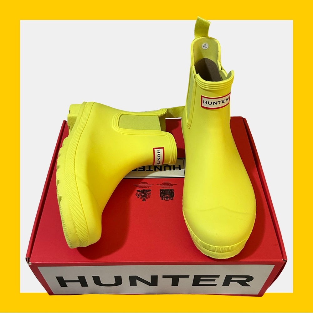 Hunter Neon Yellow Rain Boots